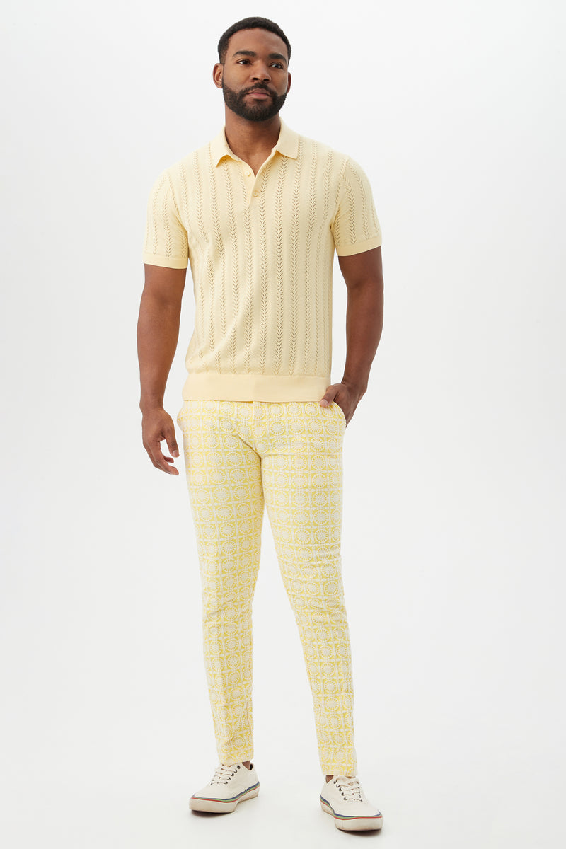 CLYDE SLIM TROUSER in DAISY/WHITEWASH additional image 4
