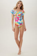 FONTAINE OFF THE SHOULDER RUFFLE ONE PIECE in MULTI additional image 3