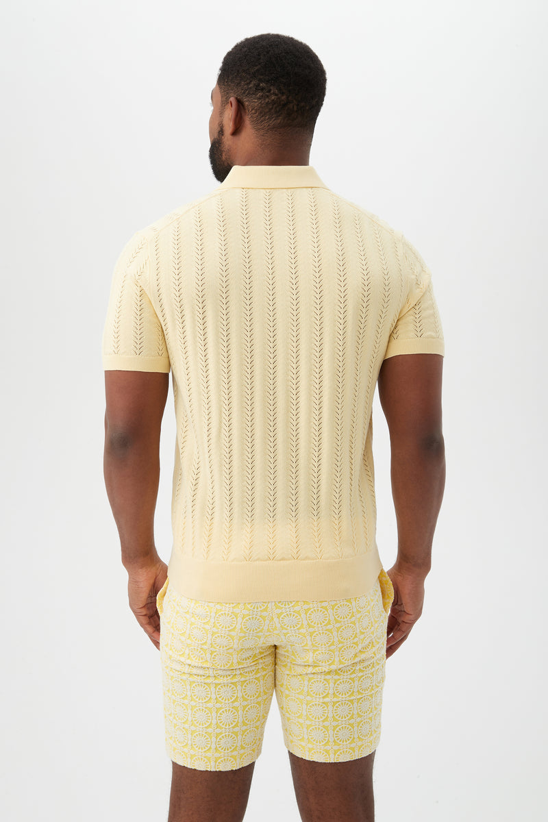 COLE SHORT SLEEVE POLO in MELLOW YELLOW additional image 1