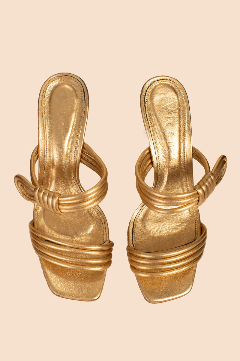 ORION TWO STRAP HEELED SANDAL in GOLD additional image 1