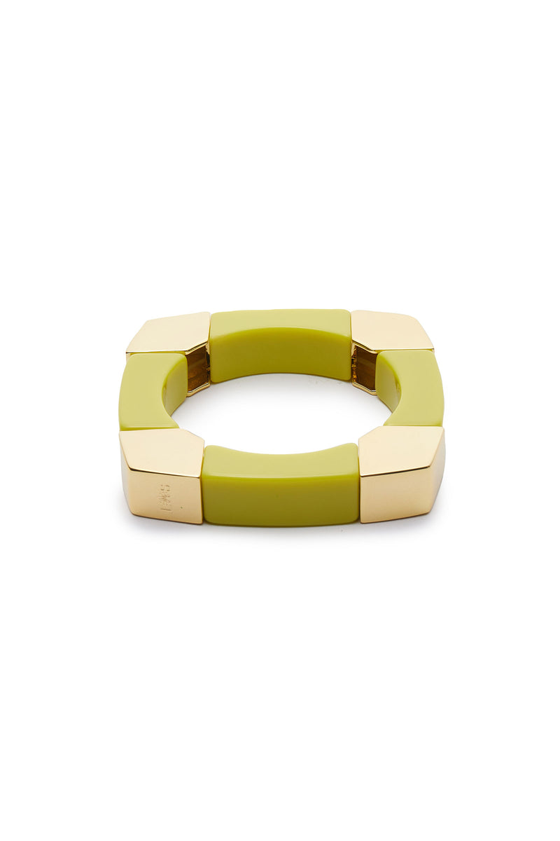 GEO STRETCH BANGLE LIME ZEST in LIME GREEN