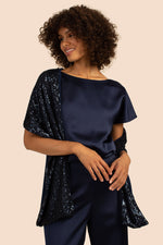 SEQUIN STOLE in MIDNIGHT BLUE/BLUE additional image 1