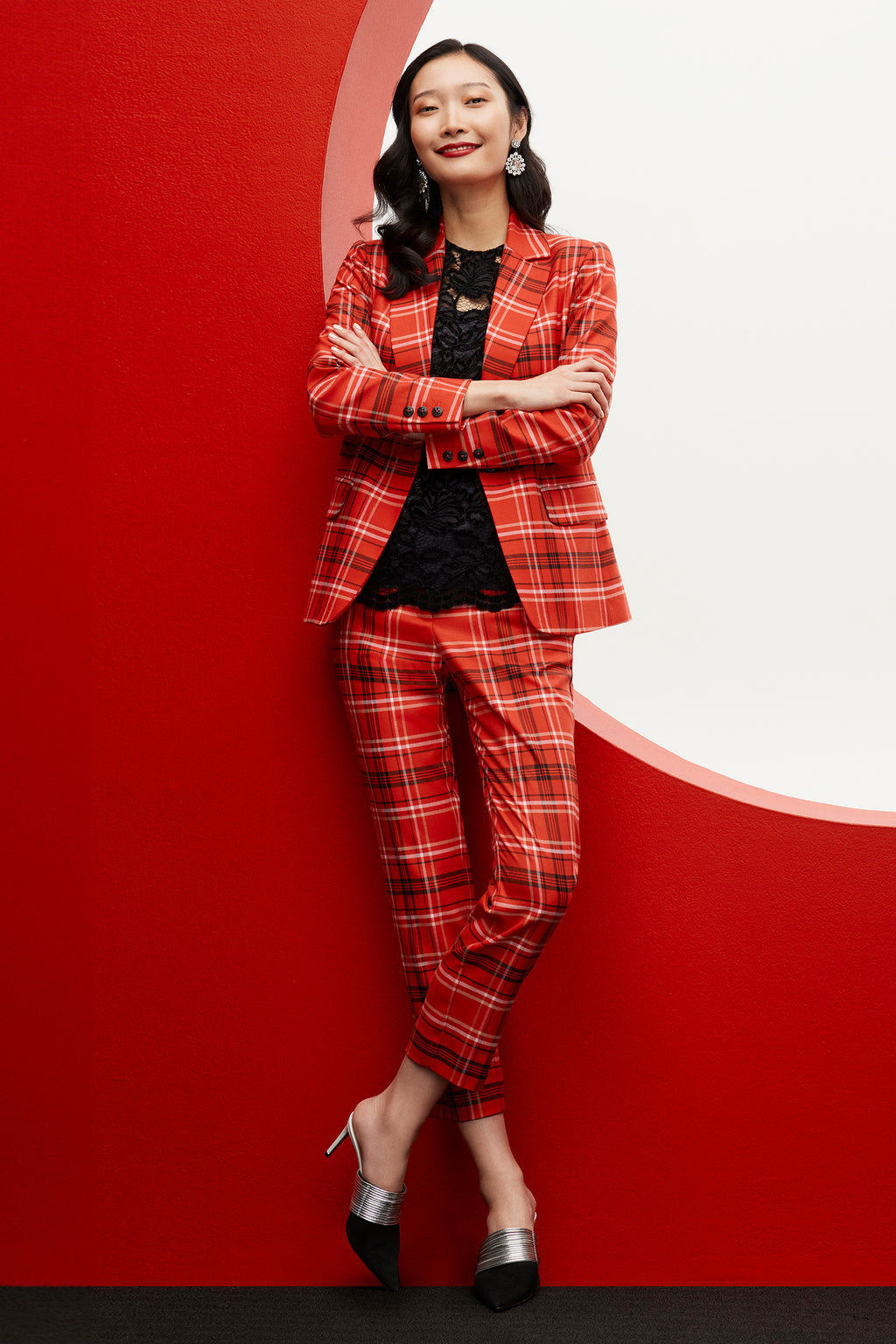 Red Plaid Pants For Women