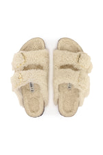 ARIZONA BIG BUCKLE TEDDY EGGSHELL BIRKENSTOCK SANDAL in EGGSHELL additional image 1