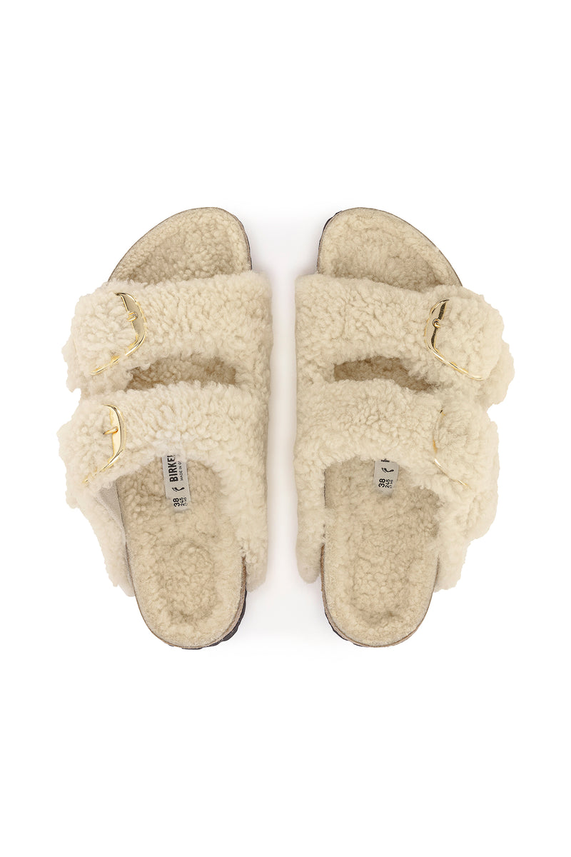 ARIZONA BIG BUCKLE TEDDY EGGSHELL BIRKENSTOCK SANDAL in EGGSHELL additional image 1