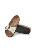 WOMEN'S MADRID VEGAN BIG BUCKLE CANVAS SLIDE SANDAL in EGGSHELL additional image 2