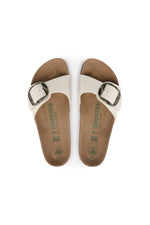 WOMEN'S MADRID VEGAN BIG BUCKLE CANVAS SLIDE SANDAL in EGGSHELL additional image 1