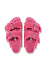 WOMEN'S ARIZONA TEDDY SHEARLING FUCHSIA BIG BUCKLE SANDAL in FUCHSIA additional image 1