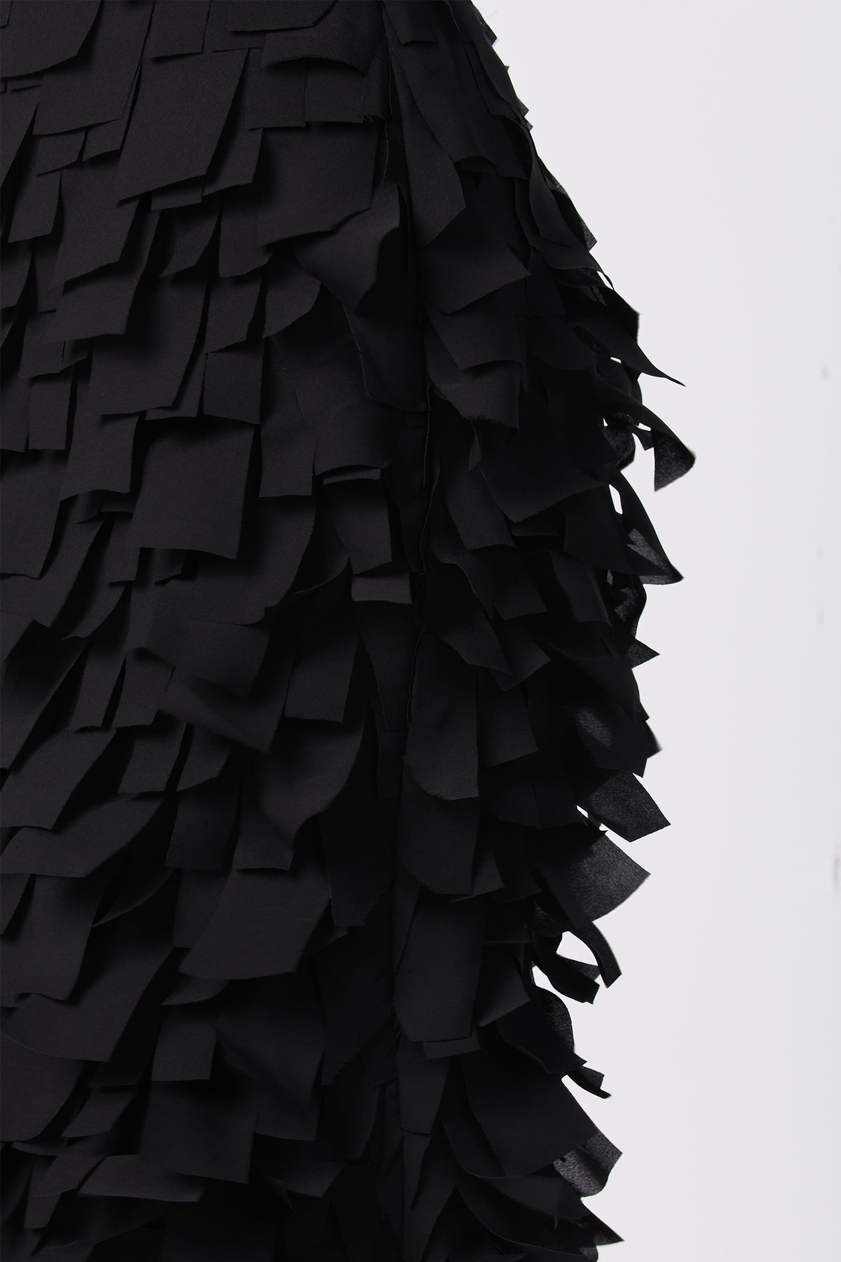 A close-up of the Dita Midi Pencil Skirt in Flutter Chiffon.