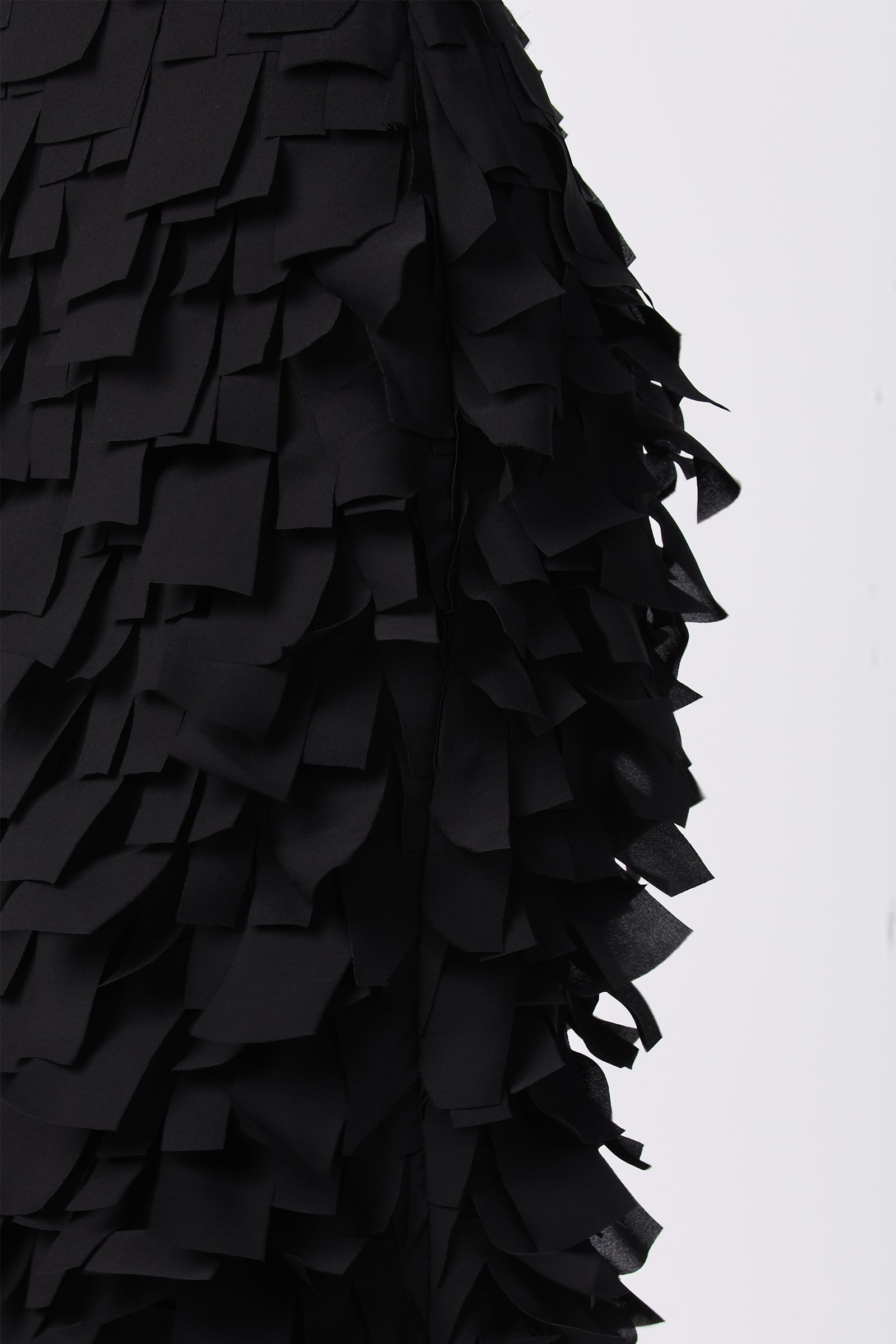 A close-up of the Dita Midi Pencil Skirt in Flutter Chiffon.