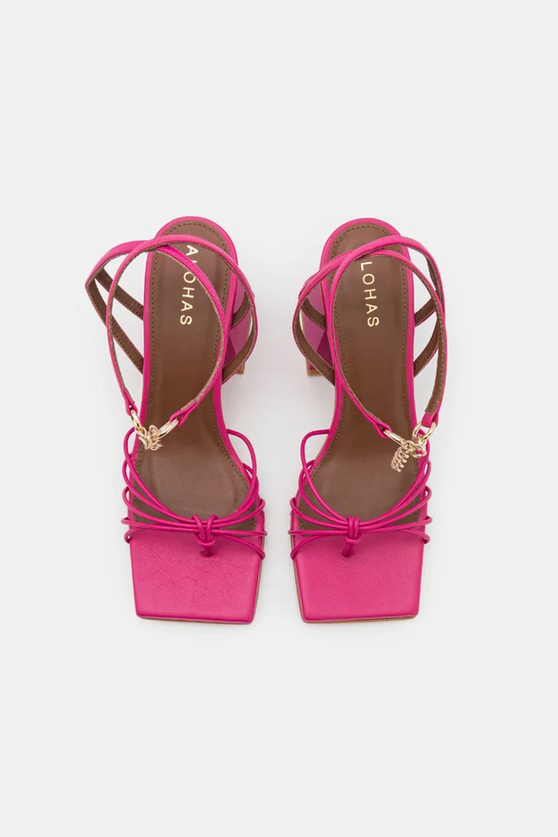 ALOHAS CACTUS PINK STRAPPY BLOCK HEEL SANDAL in MAGENTA PINK additional image 1