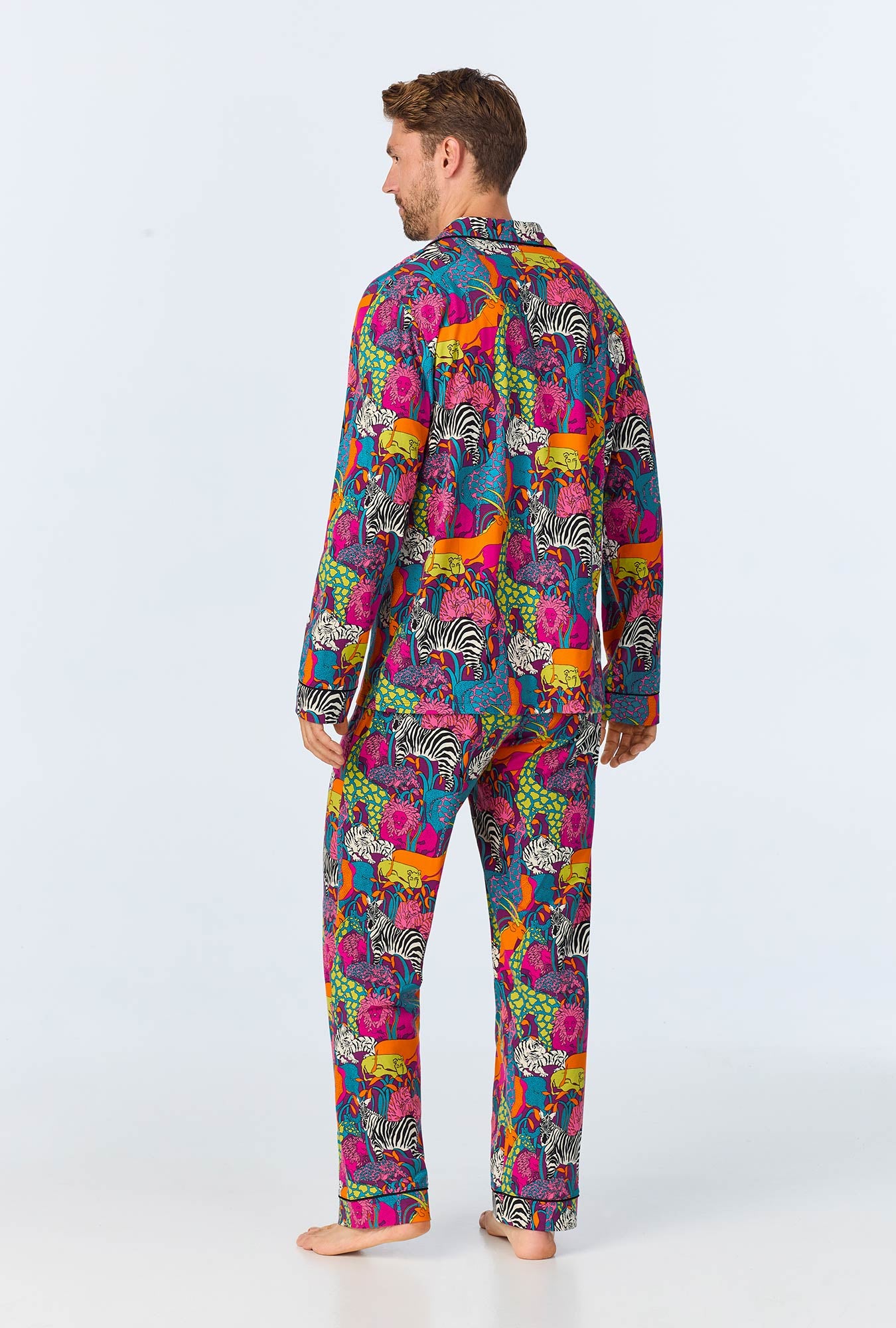 Jungle Men's Long Sleeve Long Pant Jersey PJ Set