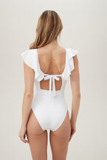 MONACO RUFFLE PLUNGE ONE PIECE in WHITE additional image 6