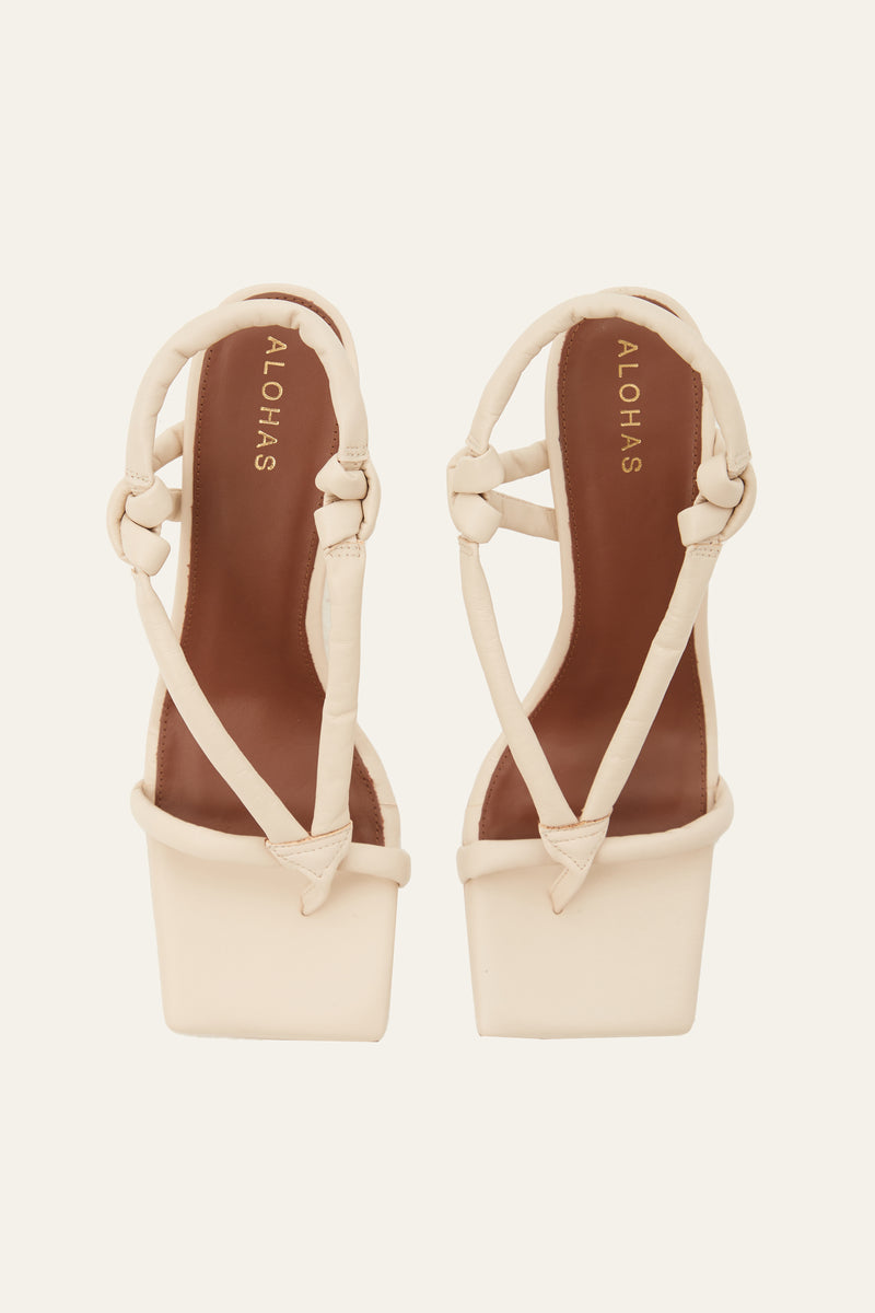 ALOHAS SHEILA WHITE STRAPPY HEELED SANDAL in CREAM additional image 1