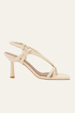 ALOHAS SHEILA WHITE STRAPPY HEELED SANDAL in CREAM