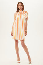 FAVORABLE  DRESS in ORANGE POP MULTI