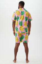 PINEAPPLE MEN'S SHORT SLEEVE SHORT COTTON PJ SET in MULTI additional image 2