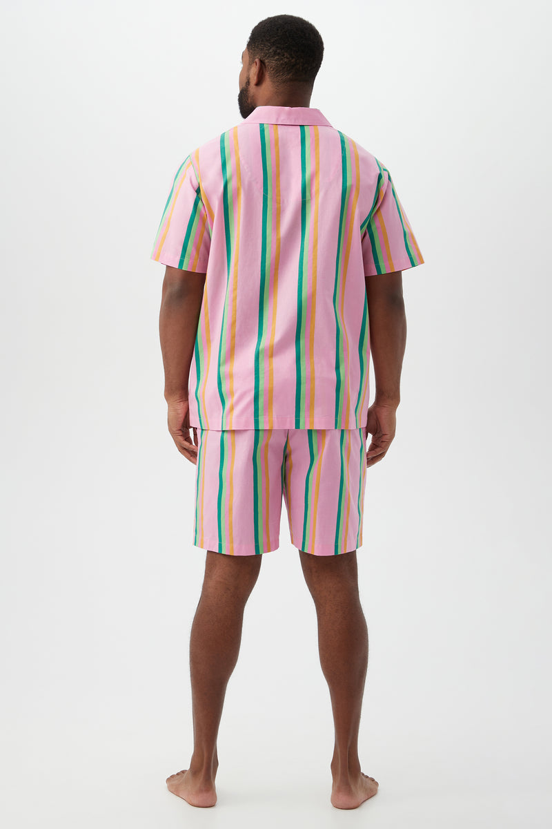 PINEAPPLE STRIPE MENS SHORT PJ SET in MULTI additional image 3