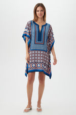 MOROCCAN MOSAIC THEODORA CAFTAN DRESS in MULTI additional image 1