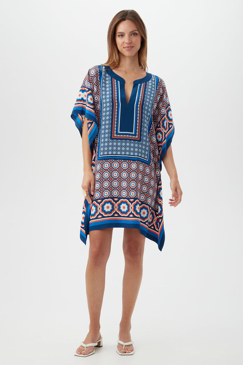 MOROCCAN MOSAIC THEODORA CAFTAN DRESS in MULTI