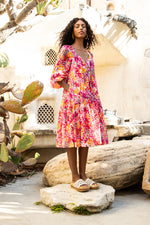 TANGIER DRESS in ROCKROSE MULTI