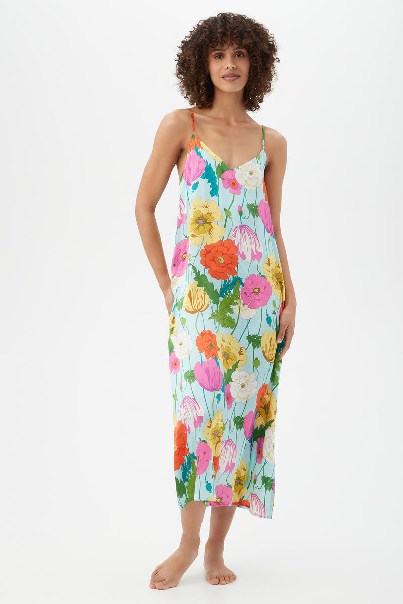 SUNNY BLOSSOM MAXI CHEMISE NIGHTGOWN in MULTI additional image 3