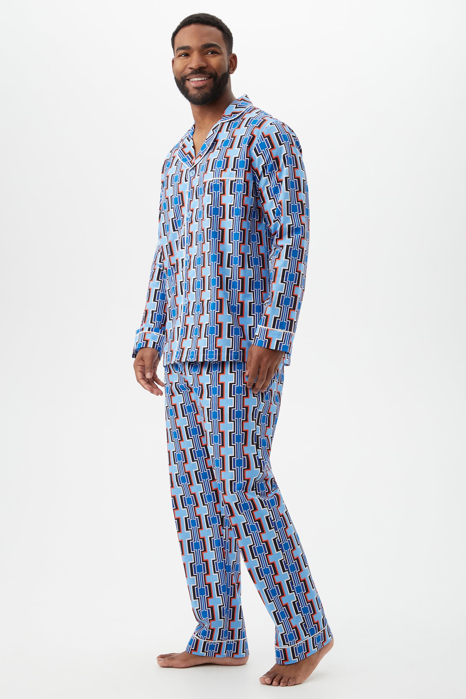 SANTA INEZ MEN'S LONG SLEEVE LONG PANT JERSEY PJ SET – Trina Turk