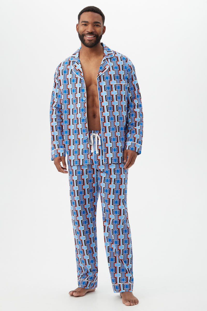 SANTA INEZ MENS LONG SLEEVE PJ SET in MULTI additional image 3