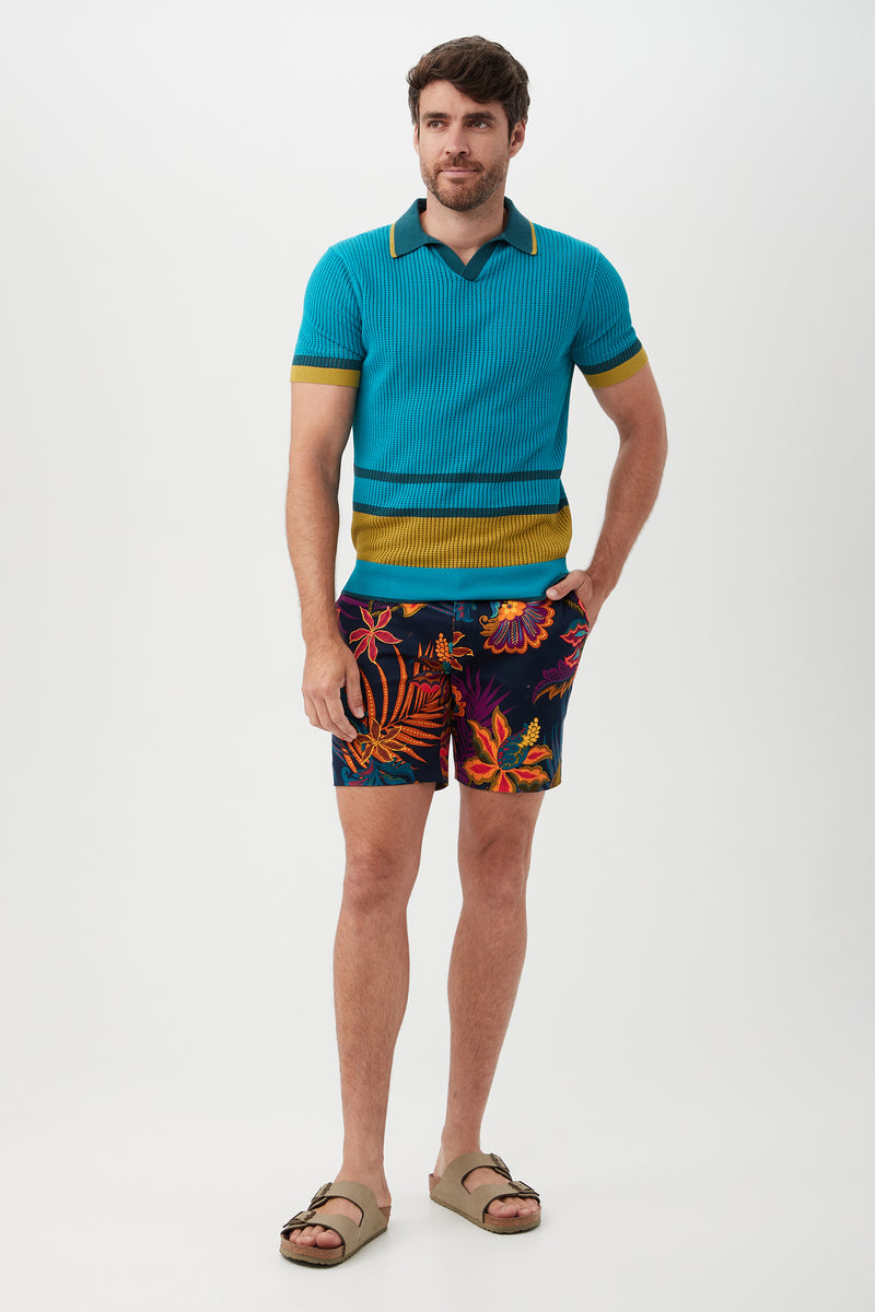 GRAMERCY SHORT SLEEVE POLO in BAHIA BLUE additional image 3