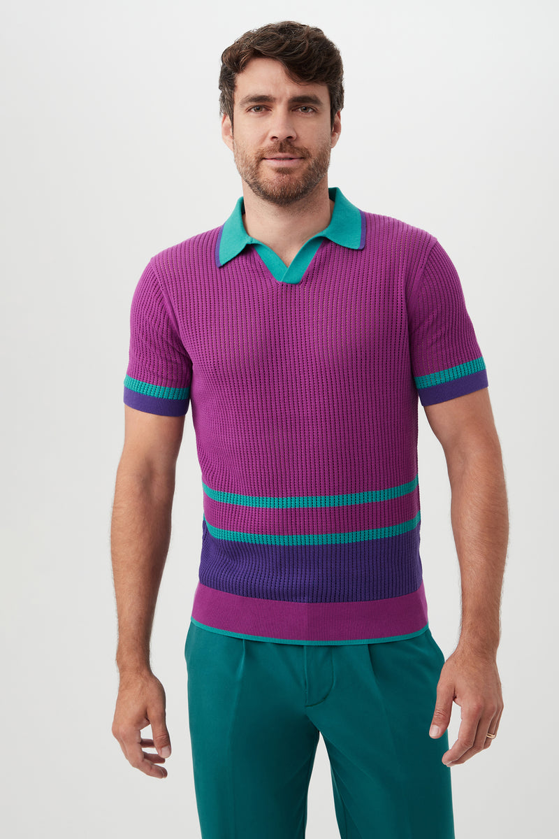 GRAMERCY SHORT SLEEVE POLO in VERBENA additional image 4