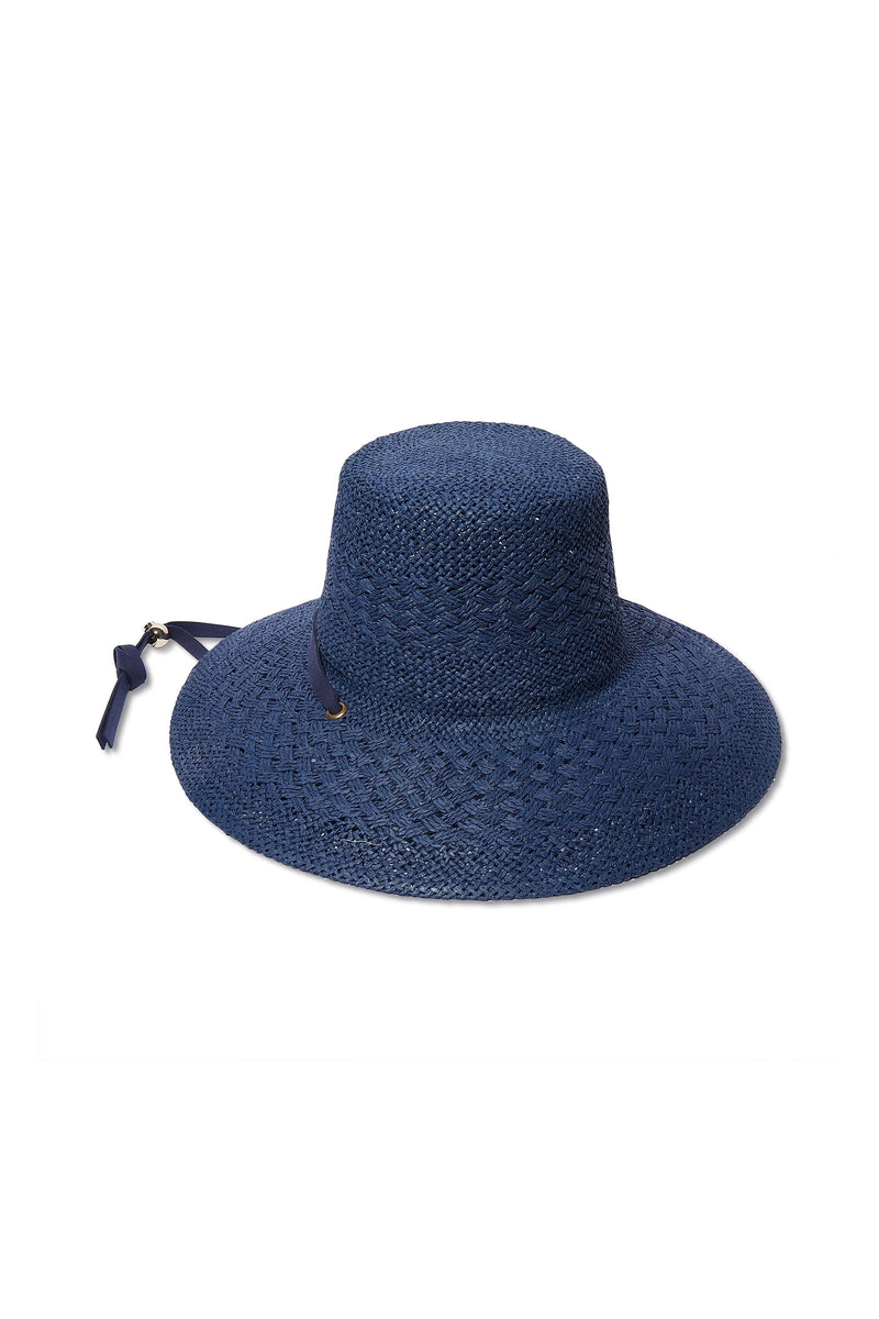 BRIELLE STRAW HAT in MIDNIGHT BLUE