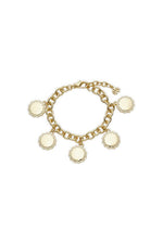 SCALLOPED COIN CHARM BRACELET in GOLD