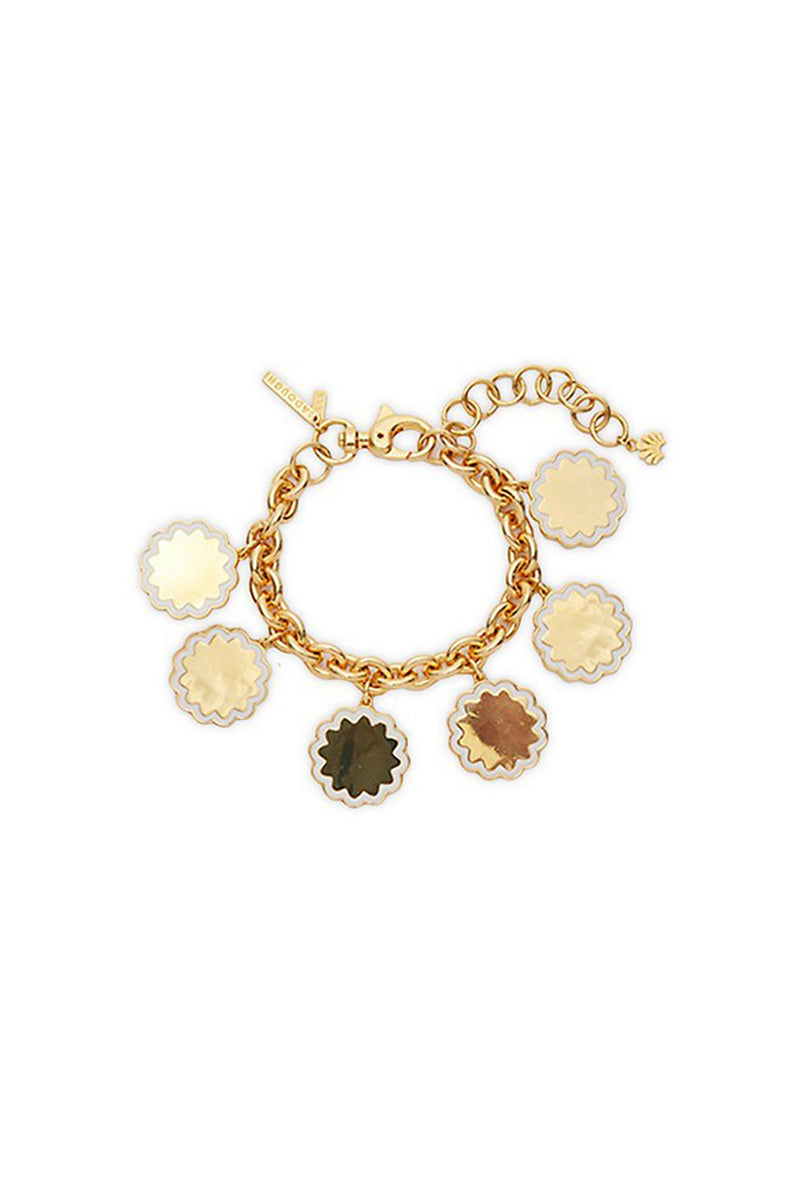 SCALLOPED COIN CHARM BRACELET in GOLD additional image 1
