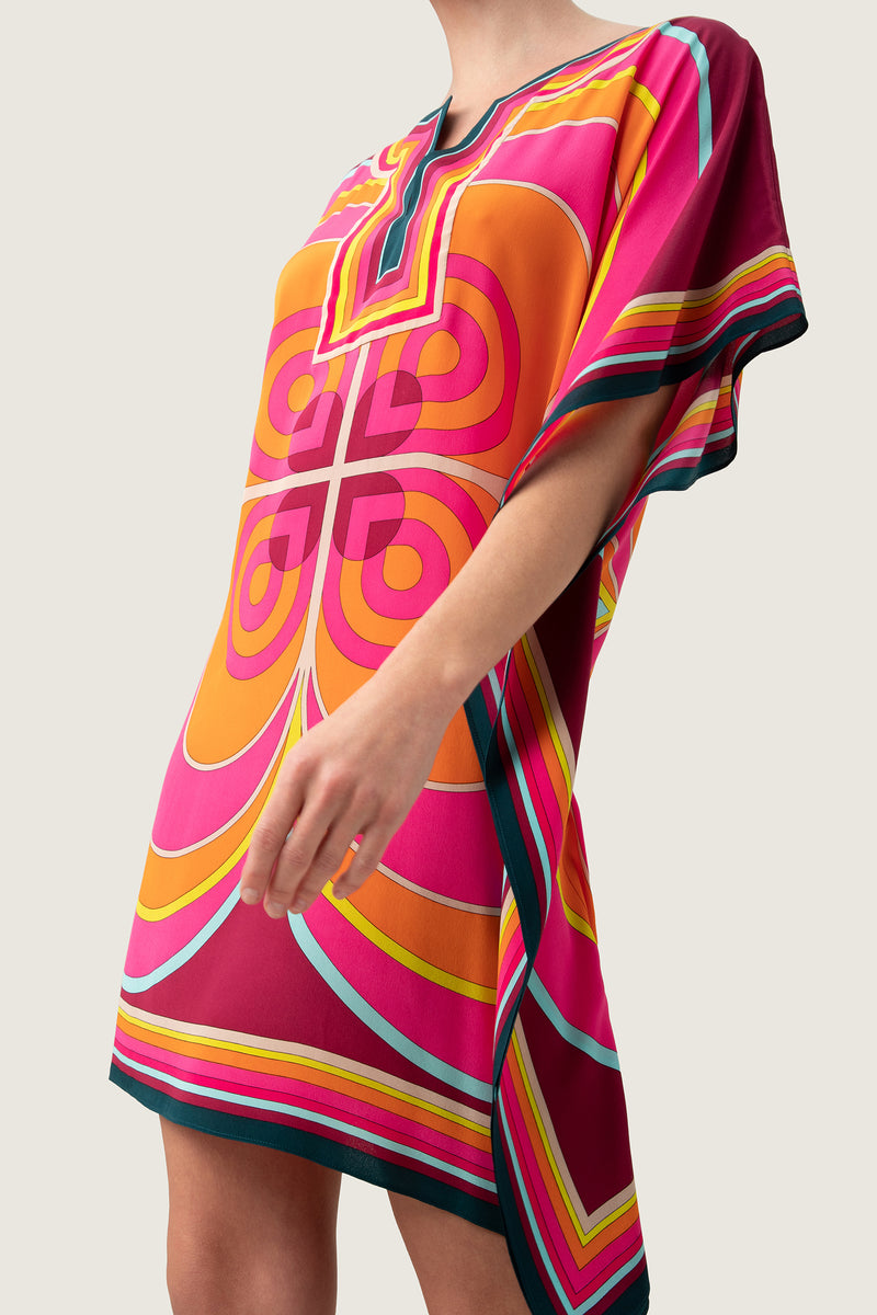 GUGGENHEIM GEO THEODORA CAFTAN DRESS in MULTI additional image 4