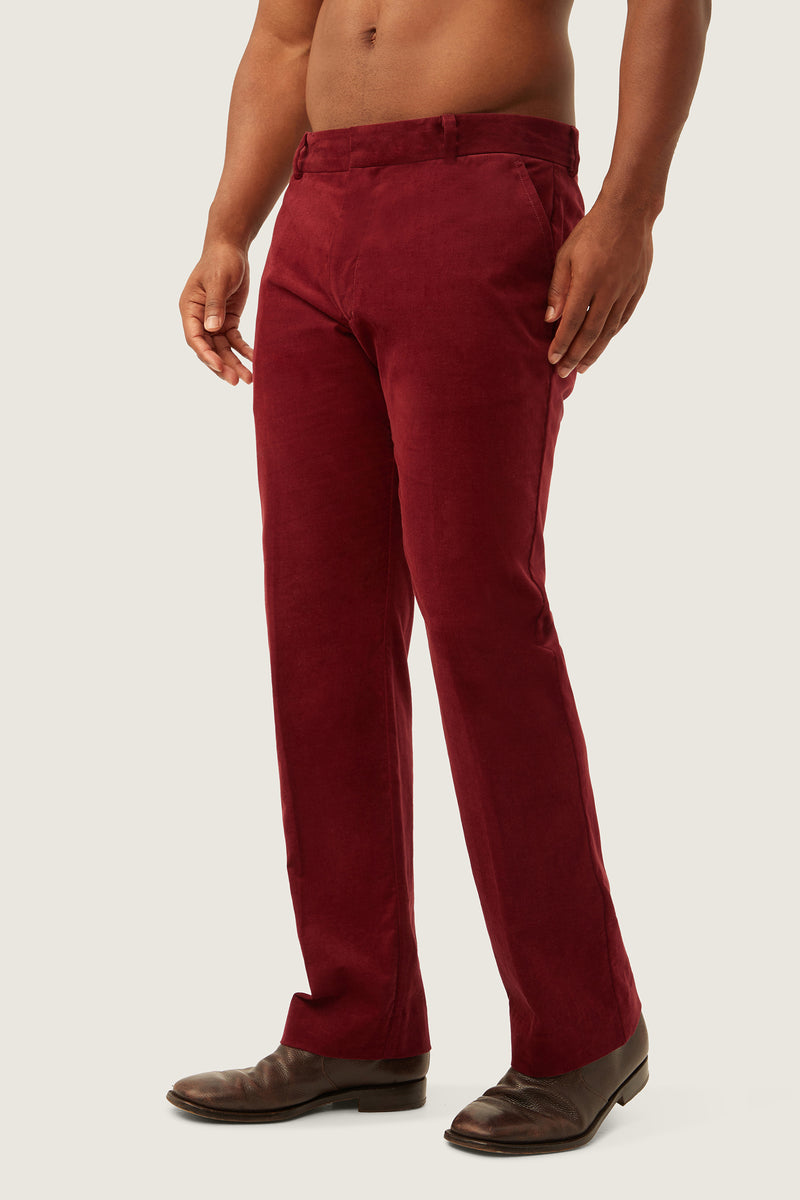 DIRK STRAIGHT LEG TROUSER in WINE additional image 3