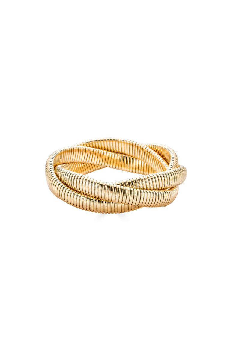 KJL GOLD SNAKE CHAIN STRETCH BRACELET in GOLD