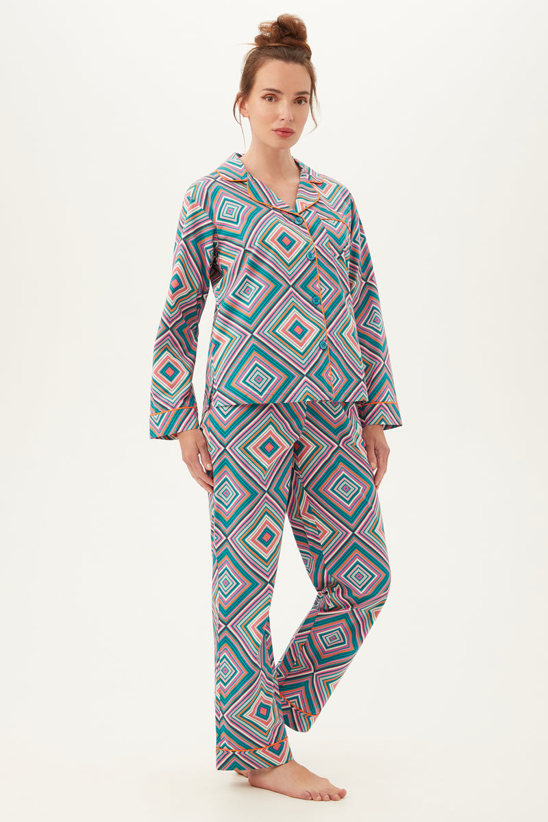 Indigo Blue Cotton Printed Night Suit Set with Payjama – Rangdeep