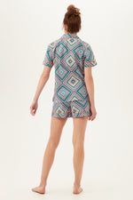 DIAMOND GEO SHORT SLEEVE SHORTY PJ SET in MULTI additional image 1
