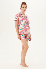 VINTAGE TULIP SHORT SLEEVE SHORTY PJ SET in MULTI additional image 2