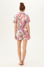VINTAGE TULIP SHORT SLEEVE SHORTY PJ SET in MULTI additional image 1