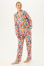 DANCING DOTS LONG SLEEVE CLASSIC PJ SET in MULTI additional image 4