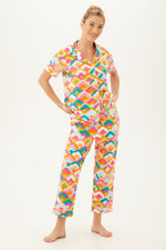 RAINBOW CLOUD SHORT SLEEVE CROPPED PJ SET in MULTI additional image 4