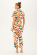 RAINBOW CLOUD SHORT SLEEVE CROPPED PJ SET in MULTI additional image 1