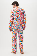 DANCING DOTS MEN'S LONG SLEEVE LONG PANT JERSEY PJ SET in MULTI additional image 2