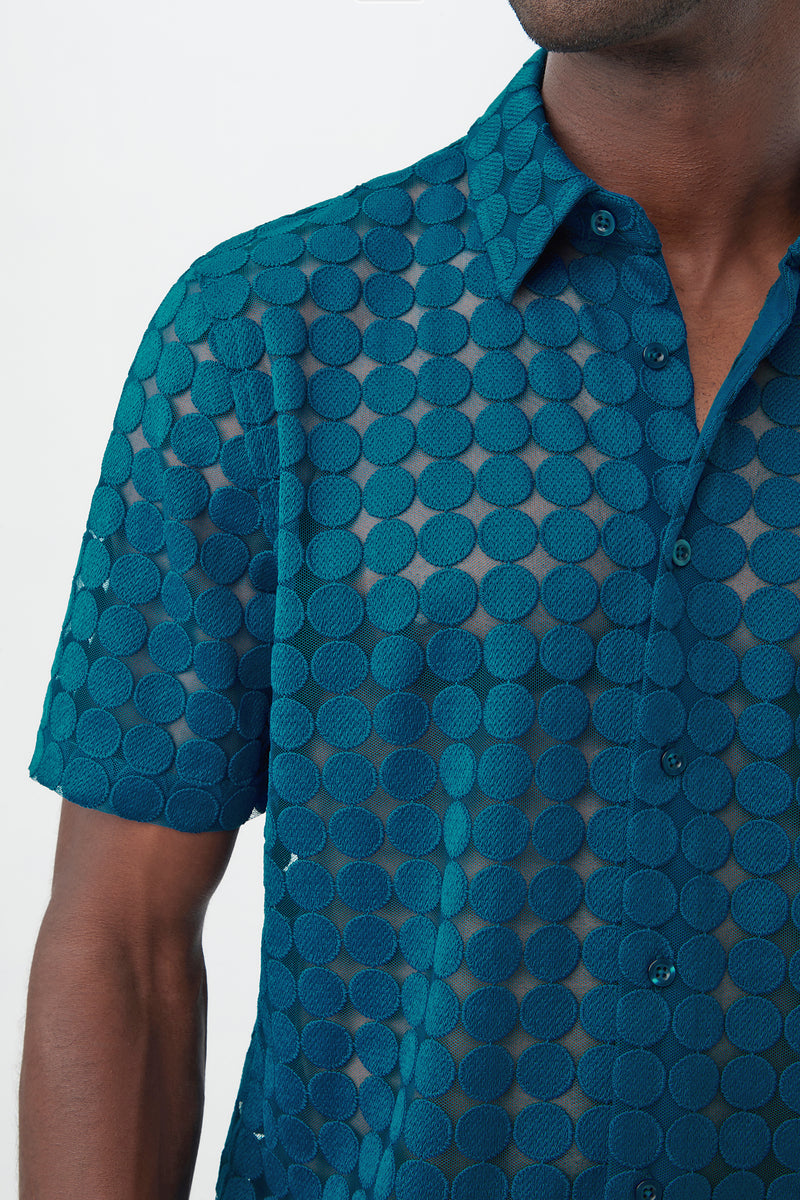 SCHEIDER LACE SHIRT in BETHESDA BLUE additional image 2