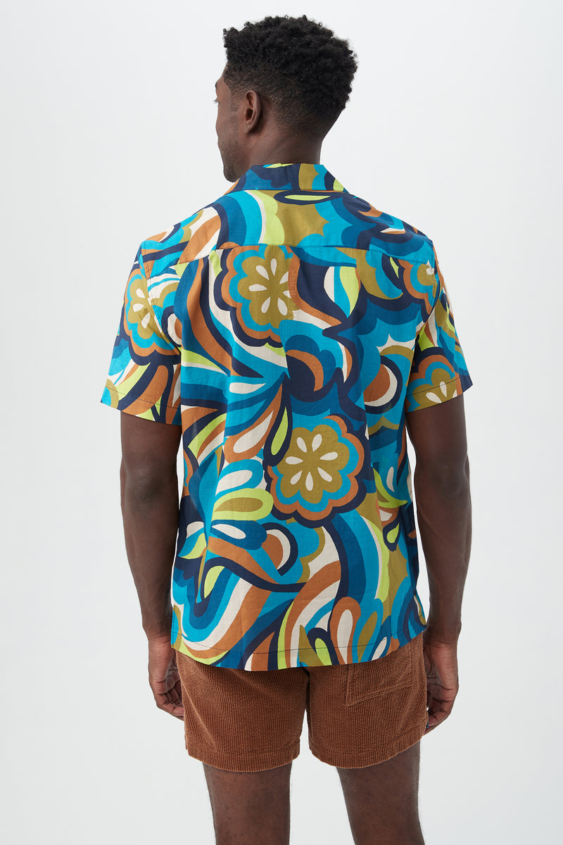 FELIX SHORT SLEEVE SHIRT in TRIBECA TEAL MULTI additional image 1