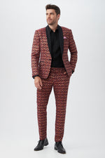 CLYDE SLIM TROUSER in RUQA RED MULTI additional image 2