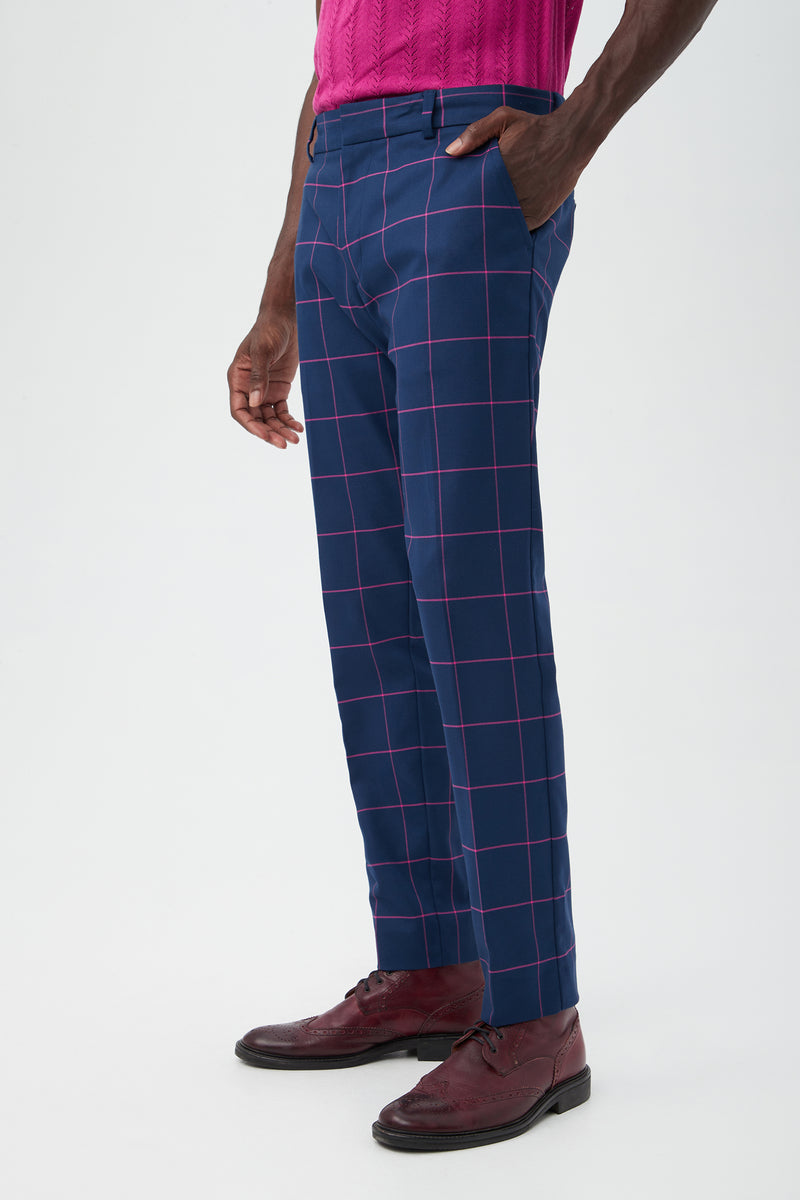 CLYDE SLIM TROUSER in INK/TRINA PINK additional image 4