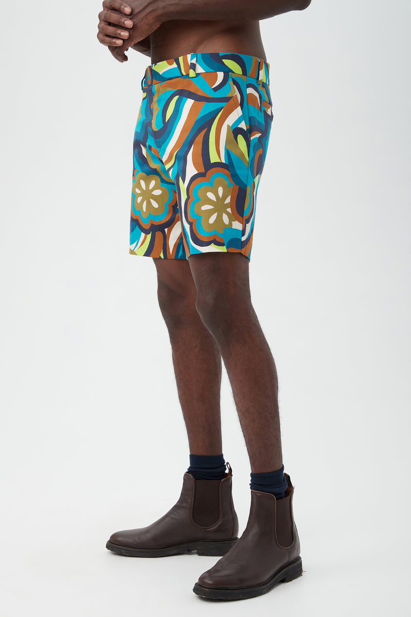 LAWRENCE SHORT in TRIBECA TEAL MULTI additional image 3