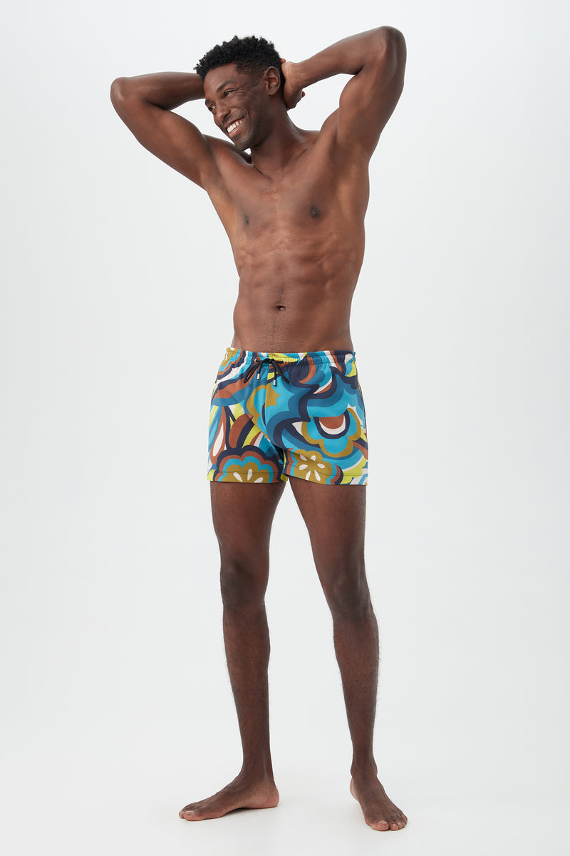 OCEANSIDE SWIM TRUNK in TRIBECA TEAL MULTI additional image 3